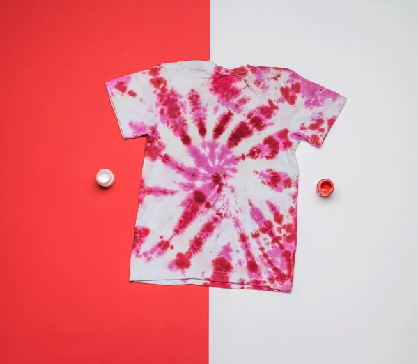 Tie Dye Shirt Turkooizen Achtergrond Witte Kleding Met Hand Geschilderd Stockfoto Vladimir75 208779678