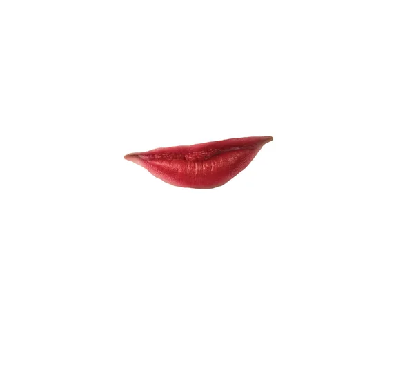 Beautiful Lips Girl Made Lipstick Isolated White Background Concept Beauty — Stock Photo, Image