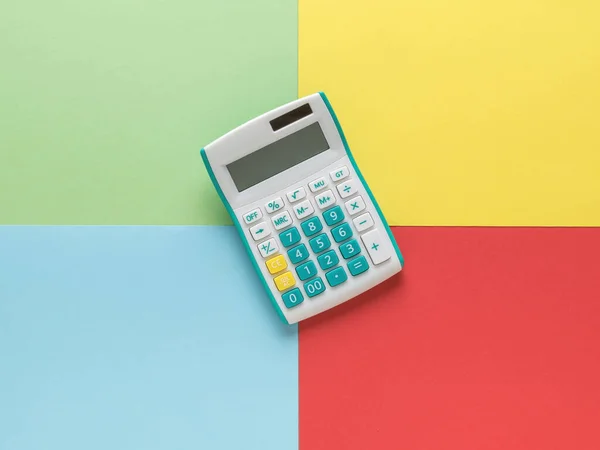 Classic Calculator Background Four Colors Device Computing Minimal Accounting Concept — Stock Photo, Image