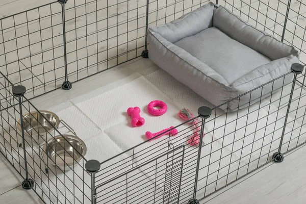 Aviario Para Perro Con Juguetes Tazas Comida Confort Para Mascotas Fotos De Stock