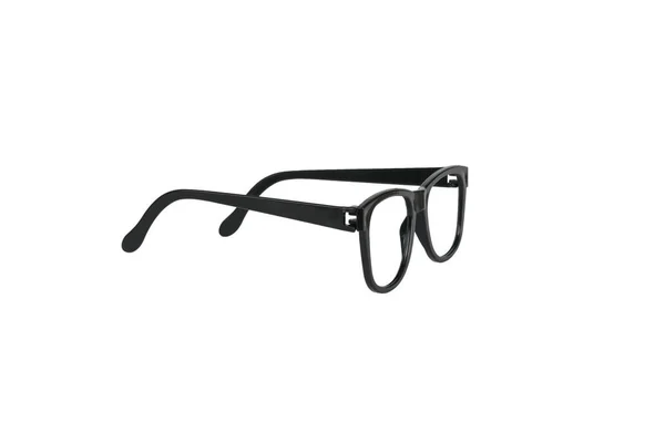 Monture Des Lunettes Noires Classiques Est Isolée Sur Fond Blanc — Photo