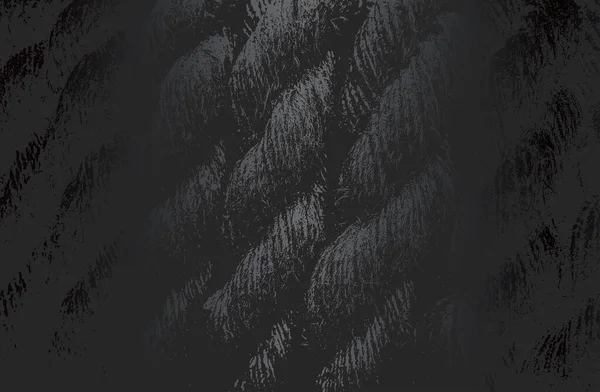 苦悩ツイストロープ ケーブルの質感と豪華な黒の金属グラデーションの背景 ベクターイラスト — ストックベクタ