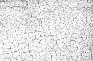 Çatlamış beton, taş ya da asfaltın sıkıntılı örtülü dokusu. Grunge 'un arka planı. soyut yarım ton vektör çizimi