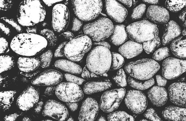 Distressed Overlay Texture Stones Rocks Pebbles Macadam Grunge Background Abstract — Stock Vector
