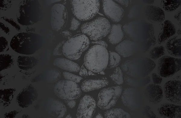 Luxury Black Metal Gradient Background Distressed Stones Rocks Pebbles Macadam — Stock Vector