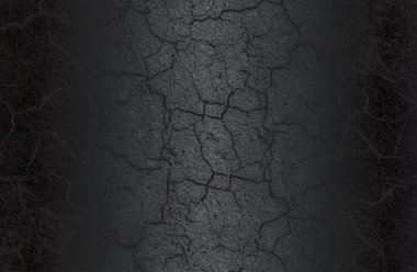 Çatlamış beton dokusuna sahip lüks siyah metal gradyan arka plan. Vektör illüstrasyonu
