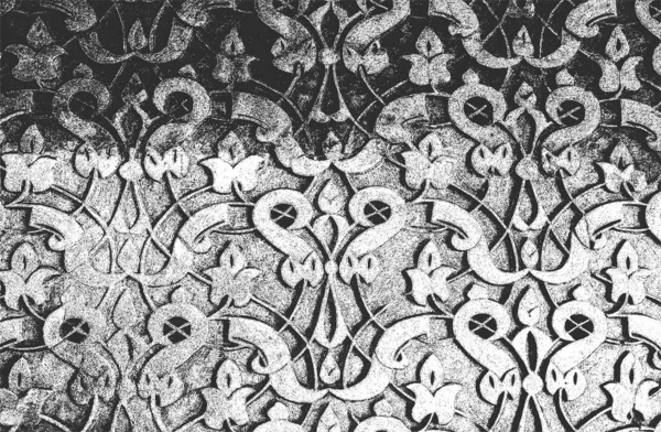 Сжатая Текстура Ткани Текстиль Восточными Цветочными Орнаментами Листьями Цветами Гранж — стоковый вектор