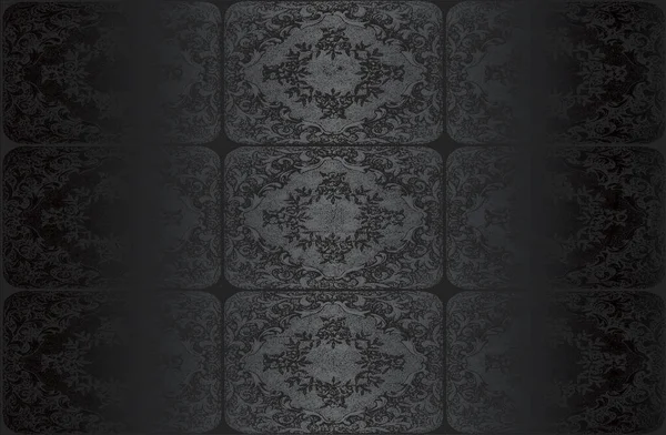 Luxe Fond Dégradé Métal Noir Avec Mosaïque Détresse Carreaux Céramique — Image vectorielle