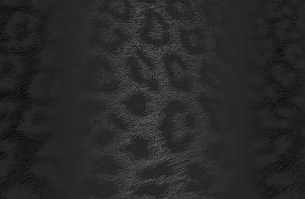 落ち込んだ天然ヒョウ毛の質感と豪華な黒の金属グラデーションの背景 ベクターイラスト — ストックベクタ