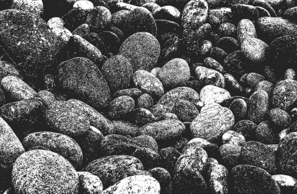 Занепокоєна Текстура Каменів Каміння Гальки Макадаму Гранжевий Фон Абстрактний Напівтоновий — стоковий вектор