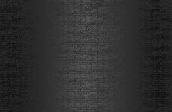 落ち込んだレンガの壁のテクスチャを持つ豪華なブラックメタルグラデーションの背景 ベクターイラスト — ストックベクタ