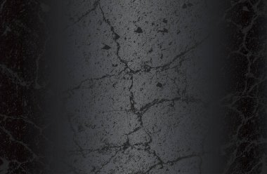 Çatlamış beton dokusuna sahip lüks siyah metal gradyan arka plan. Vektör illüstrasyonu