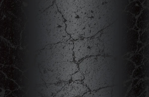 Çatlamış beton dokusuna sahip lüks siyah metal gradyan arka plan. Vektör illüstrasyonu