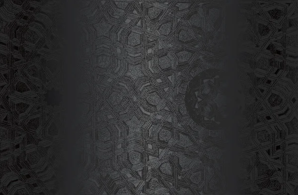 Luxus Schwarzen Metallgefälle Hintergrund Mit Gestörten Mosaik Fliesen Pflastersteine Textur — Stockvektor