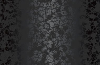 Stresli taşlar, taşlar, çakıl taşları ve makadam dokusuyla lüks siyah metal gradyan. Vektör illüstrasyonu