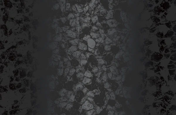 Luxus Schwarzes Metallgefälle Hintergrund Mit Belasteten Steinen Felsen Kieselsteinen Makadam — Stockvektor
