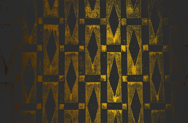 Luxo Fundo Gradiente Metal Dourado Preto Com Mosaico Angustiado Azulejo — Vetor de Stock