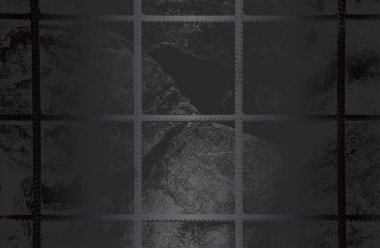 Metalik ağ, taşlar, çakıl taşları ve makadam dokusunun içinde sıkıntılı taşlar bulunan lüks siyah metal gradyan. Vektör illüstrasyonu