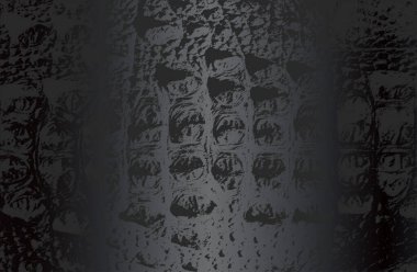 Stresli timsah, yılan, timsah derisi deri dokusuna sahip lüks siyah metal gradyan. Vektör illüstrasyonu