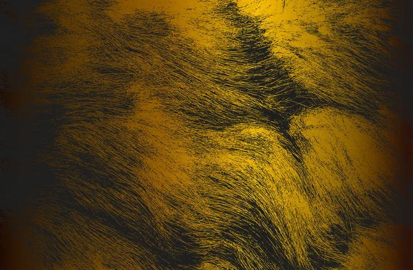Розкішний Чорно Золотий Металевий Градієнтний Фон Напруженою Природною Текстурою Хутра — стоковий вектор