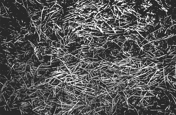 Distressed Overlay Grass Stem Texture Ground Grunge Black White Background — Stock Vector