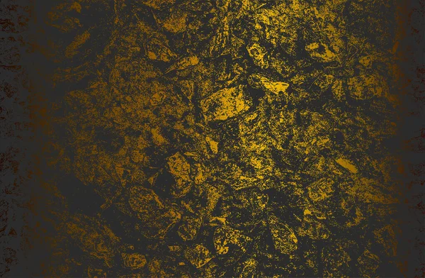 Fondo Degradado Metal Dorado Negro Lujo Con Textura Hormigón Agrietado — Vector de stock