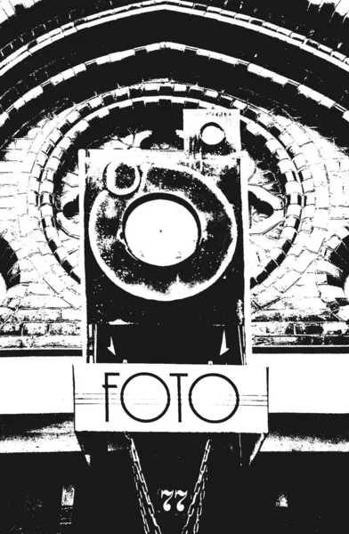 Retro Photo Camera Ilustração Vetorial Angústia — Vetor de Stock