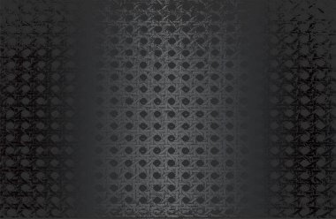 Hasarlı hasır sarmaşık dokusuna sahip lüks siyah metal gradyan. Vektör illüstrasyonu