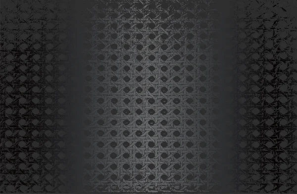 Luxury Black Metal Gradient Background Distressed Wicker Vine Texture Vector — Stock Vector