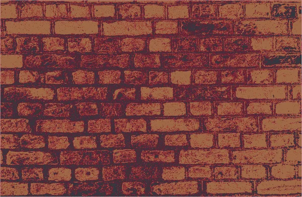 Niespokojna Warstwa Czerwonej Brązowej Ceglanej Ściany Grunge Background Abstrakcyjna Ilustracja — Wektor stockowy