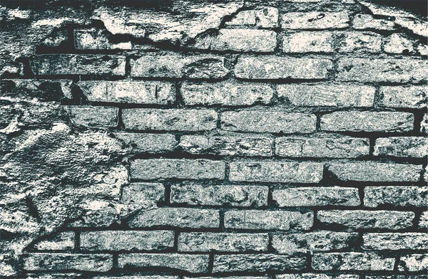 Struttura Sovrapposizione Distressed Vecchio Muro Mattoni Beige Sfondo Grunge Illustrazione — Vettoriale Stock
