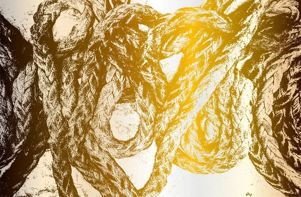 Розкішний Градієнт Золотистого Металу Суворим Крученим Мотузкою Кабельною Текстурою Векторні — стоковий вектор