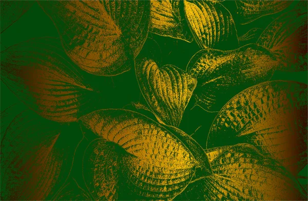 Luxe Vert Fond Dégradé Métal Doré Avec Texture Feuille Gros — Image vectorielle