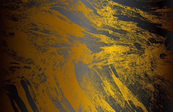 Luxury Black Golden Metal Gradient Background Distressed Cracked Concrete Texture — Stock Vector
