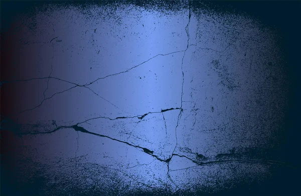 Luxury Blue Metal Gradient Background Distressed Cracked Concrete Texture Vector — Stock vektor