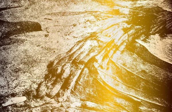 Роскошный Золотистый Металлический Градиентный Фон Потрескавшейся Текстурой Бетона Векторная Иллюстрация — стоковый вектор