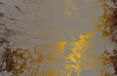 Luxury golden, brown metal gradient background with distressed cracked concrete texture. Vector illustration