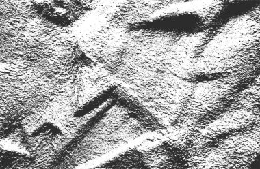 Çatlamış beton, taş ya da asfaltın sıkıntılı örtülü dokusu. Grunge 'un arka planı. soyut yarım ton vektör çizimi