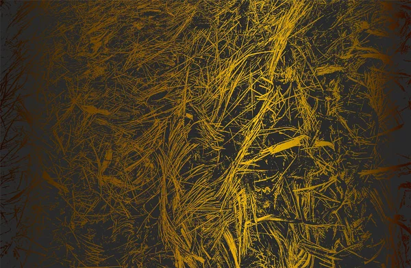 Luxury Black Golden Metal Gradient Background Distressed Closeup Dry Grass — Vetor de Stock