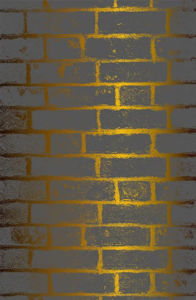 Luxury Gray Golden Metal Gradient Background Distressed Brick Wall Texture — Vector de stock