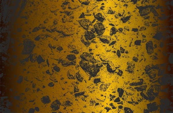 Роскошный Черный Золотистый Металлический Градиентный Фон Потрескавшейся Текстурой Бетона Векторная — стоковый вектор