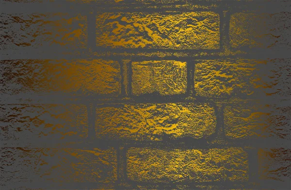 Роскошный Черный Золотистый Металлический Градиентный Фон Рельефной Текстурой Кирпичной Стены — стоковый вектор