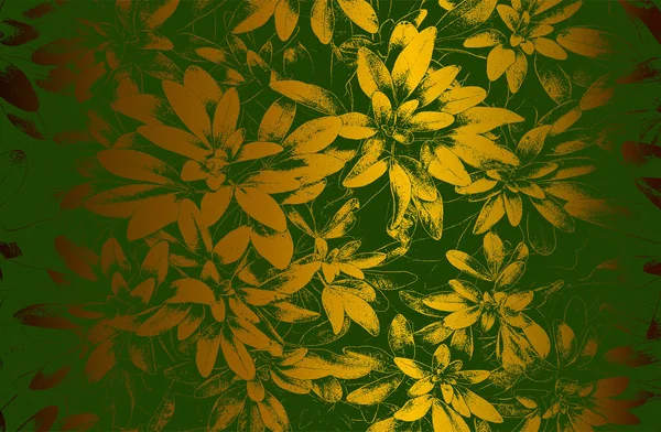 Luxury Black Golden Metal Gradient Background Distressed Closeup Leaf Texture — 图库矢量图片