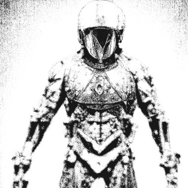 Robot Warrior. Terminator. Mechanical robot gladiator. Artificial intelligence Vector illustration