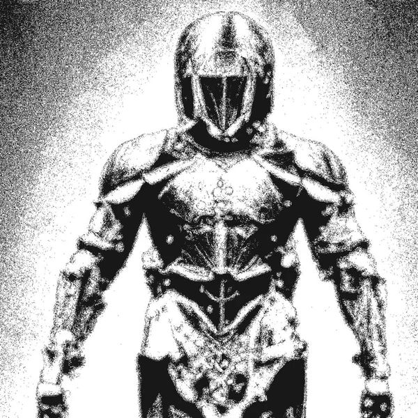 Robot Warrior Terminator Mechanical Robot Gladiator Artificial Intelligence Vector Illustration — 图库矢量图片