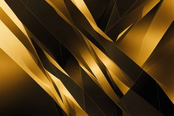 Gossy abstract black and golden metallic geometric figures. Luxury modern background.