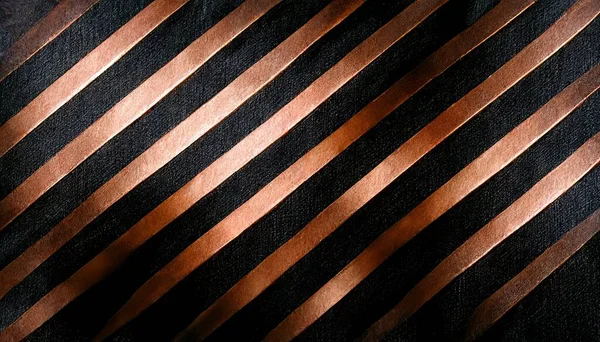 Black luxury background with golden, copper stripes. Modern background