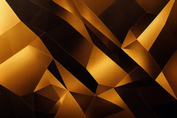Gossy abstract black and golden metallic geometric figures. Luxury modern background.