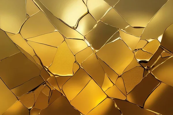 Golden cracked glass background. Modern background