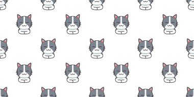 Çizgi film kedisi tasarım için kusursuz desen arkaplanı.